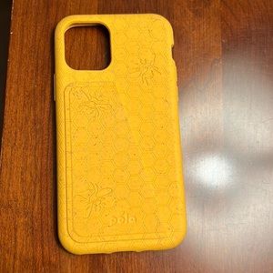 iPhone 11 Pro Yellow Pela Case with Card Holder, bumblebees design